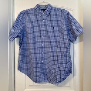 Mens Ralph Polo Lauren shirt sleeve size XLarge multi blue and white striped